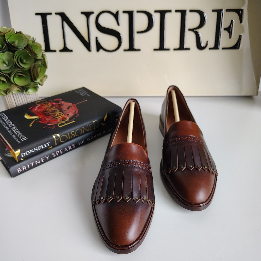 Frye Emory Kiltie Fringe Loafer Size 7M | NIB | Dark Brown | Vintage-Inspired